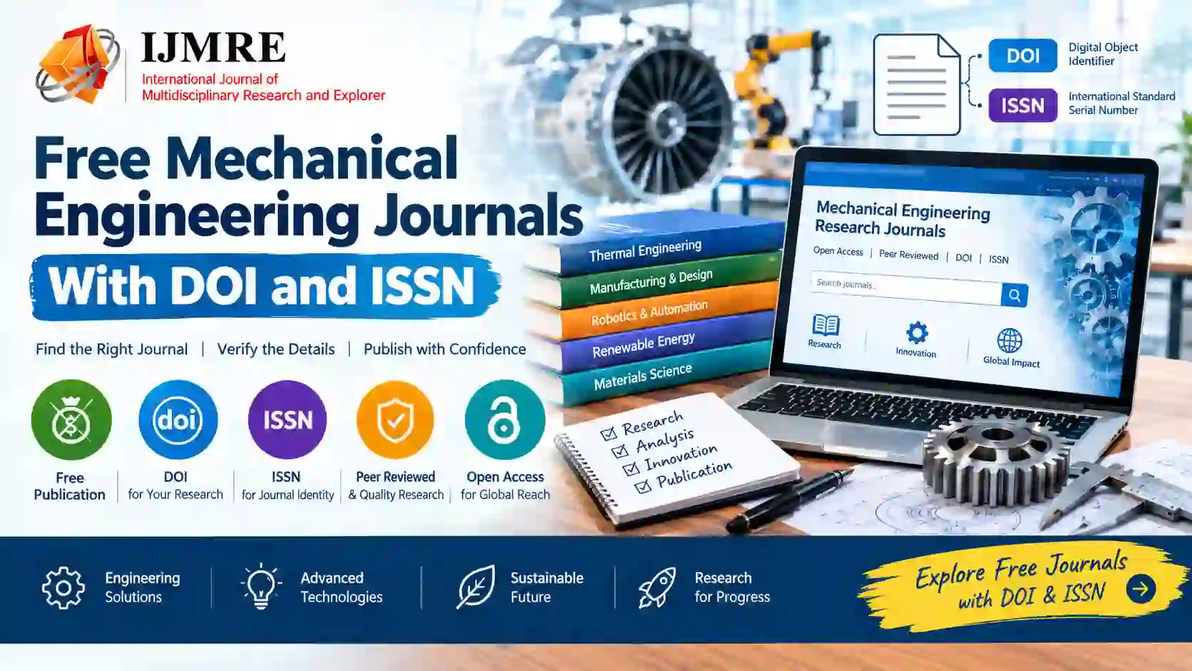 Free Mechanical Engineering Research Journals With DOI and ISSN